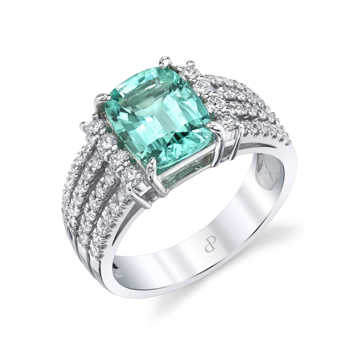 Master of the Art - Platinum Natural Paraiba Tourmaline Ring