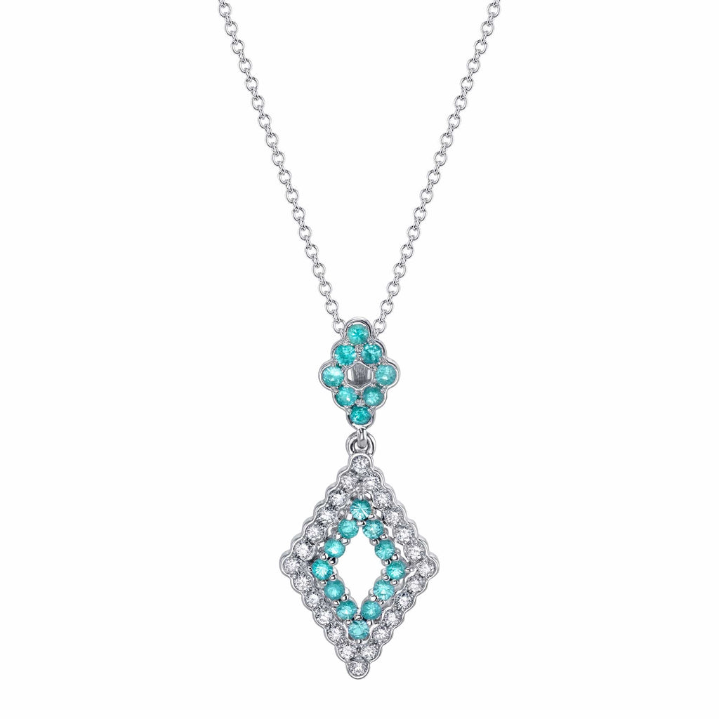 Lyra - 18K White Gold Natural Paraiba Tourmaline Pendant