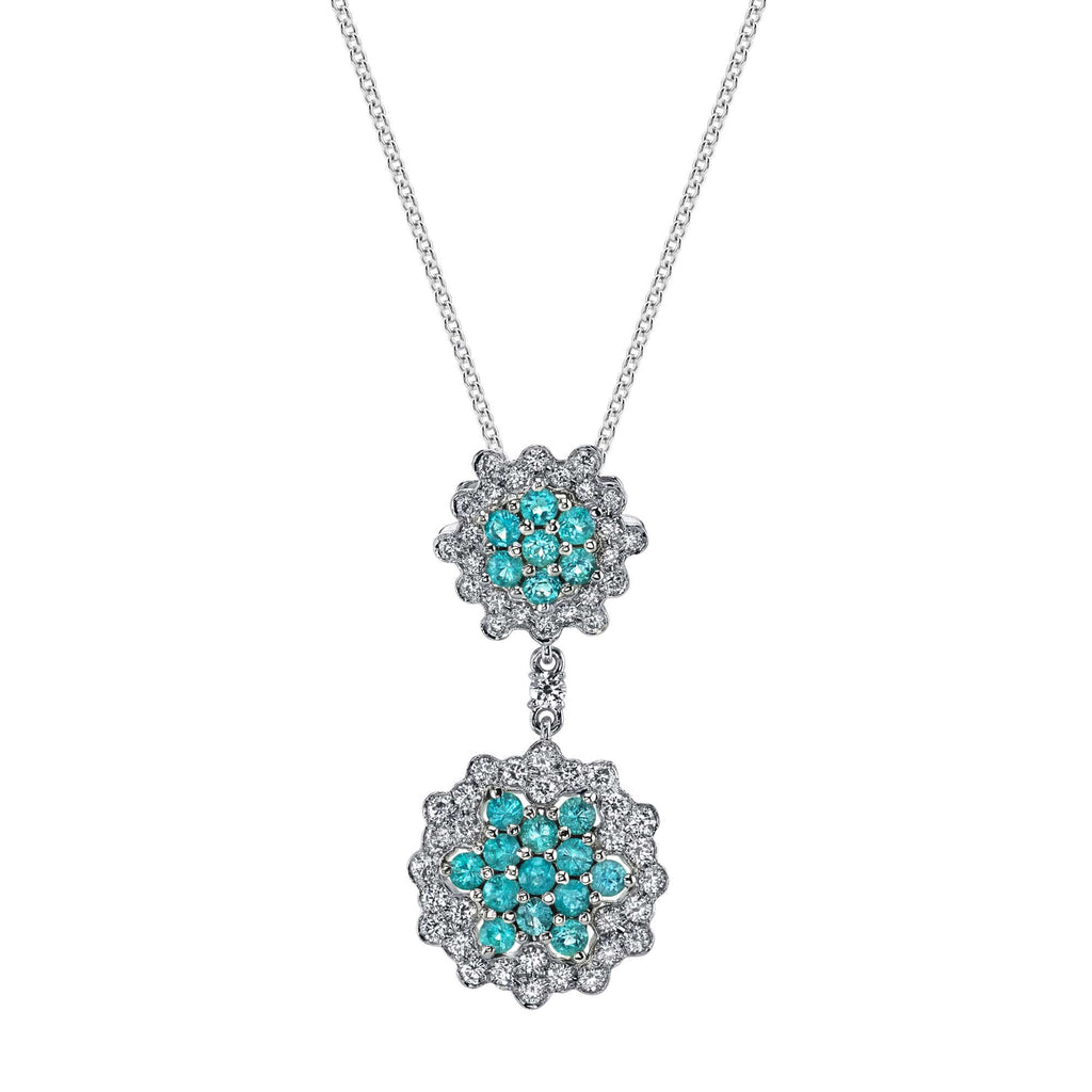 Life's Joy - 18K White Gold Natural Paraiba Tourmaline Pendant