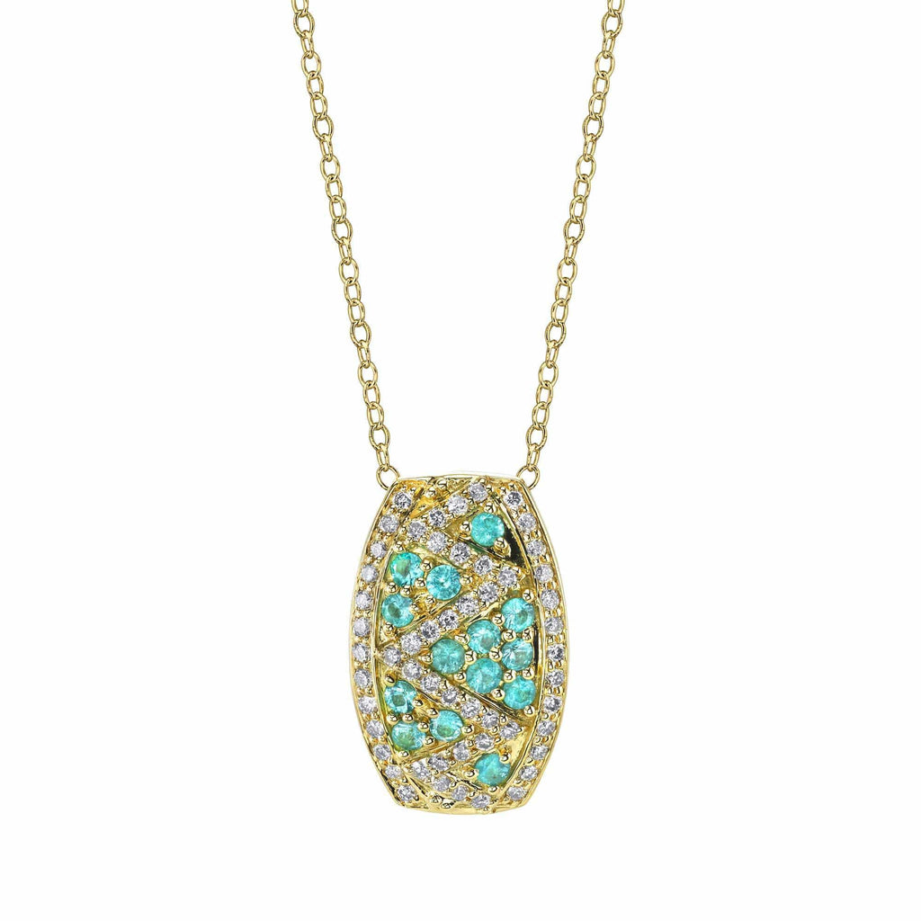 Purity - 18K Yellow Gold Natural Paraiba Tourmaline Pendant