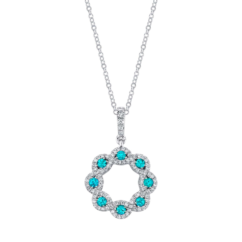 Sunshine - 18K White Gold Natural Paraiba Tourmaline Pendant