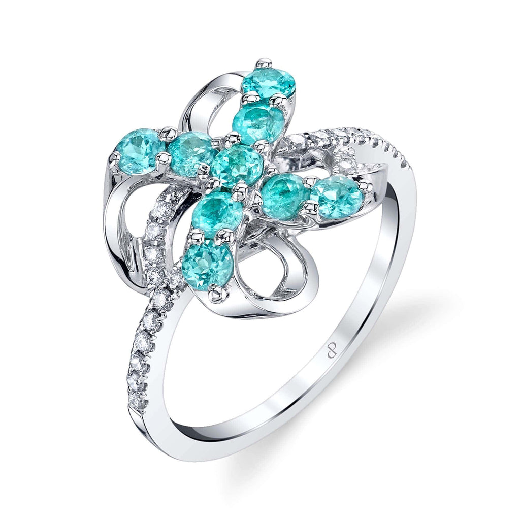 Tie the Knot - 18K White Gold Natural Paraiba Tourmaline Ring