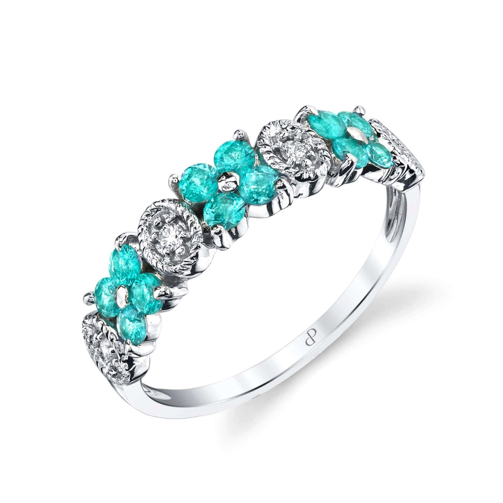 The Quartet - 18K White Gold Natural Paraiba Tourmaline Ring