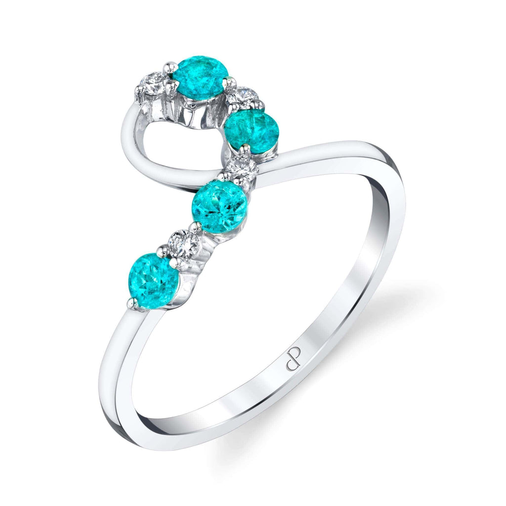 Twist of Faith - 18K White Gold Natural Paraiba Tourmaline Ring