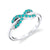 Intertwined - 18K White Gold Natural Paraiba Tourmaline Ring