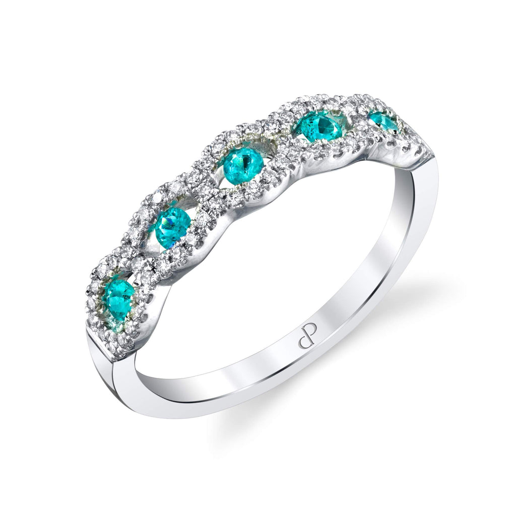 Eye in the Sky - 18K White Gold Natural Paraiba Tourmaline Ring