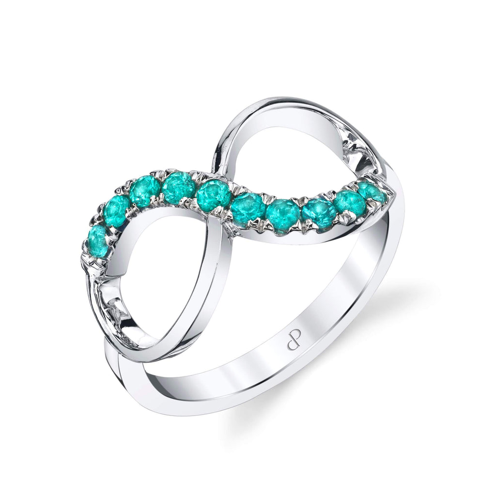Infinity and Beyond - 18K White Gold Natural Paraiba Tourmaline Ring