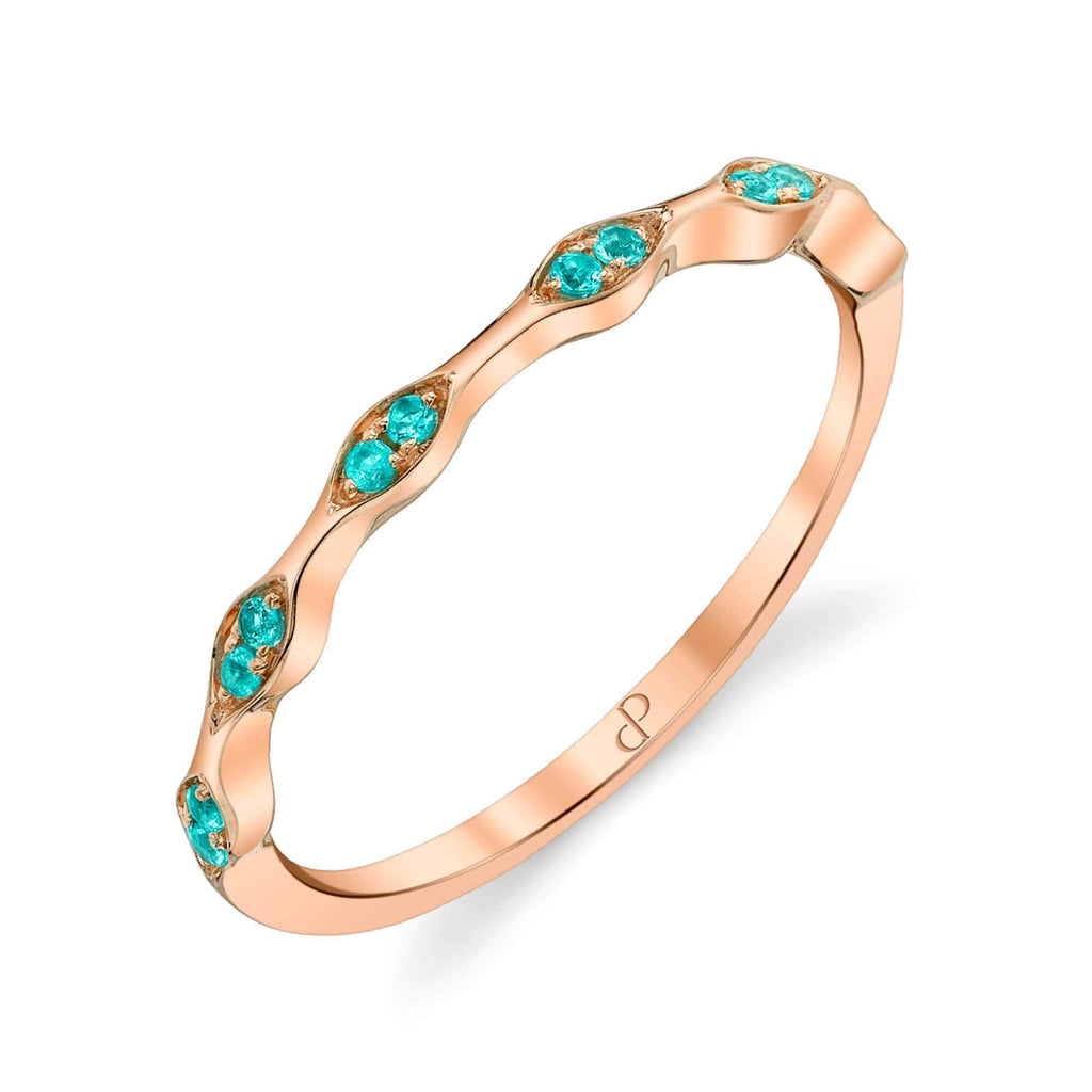 Wildflower - 18K Rose Gold Natural Paraiba Tourmaline Ring