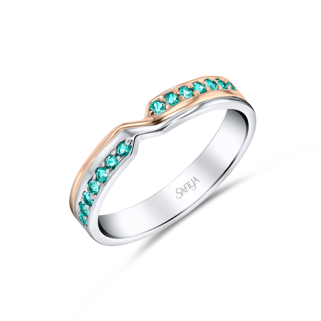 Love Twist - 18K White-Yellow Gold Natural Paraiba Tourmaline Ring