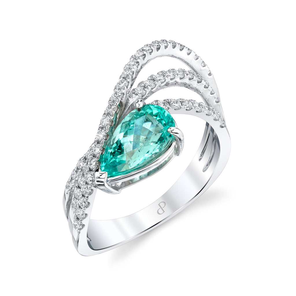Ocean Charmer – Platinum Natural Paraiba Tourmaline Ring (GIA)