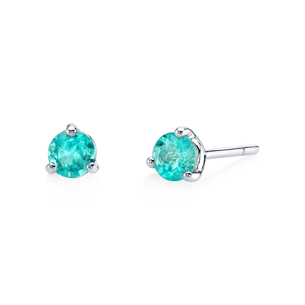 Snake Eyes - 18K White Gold Natural Paraiba Tourmaline Earring