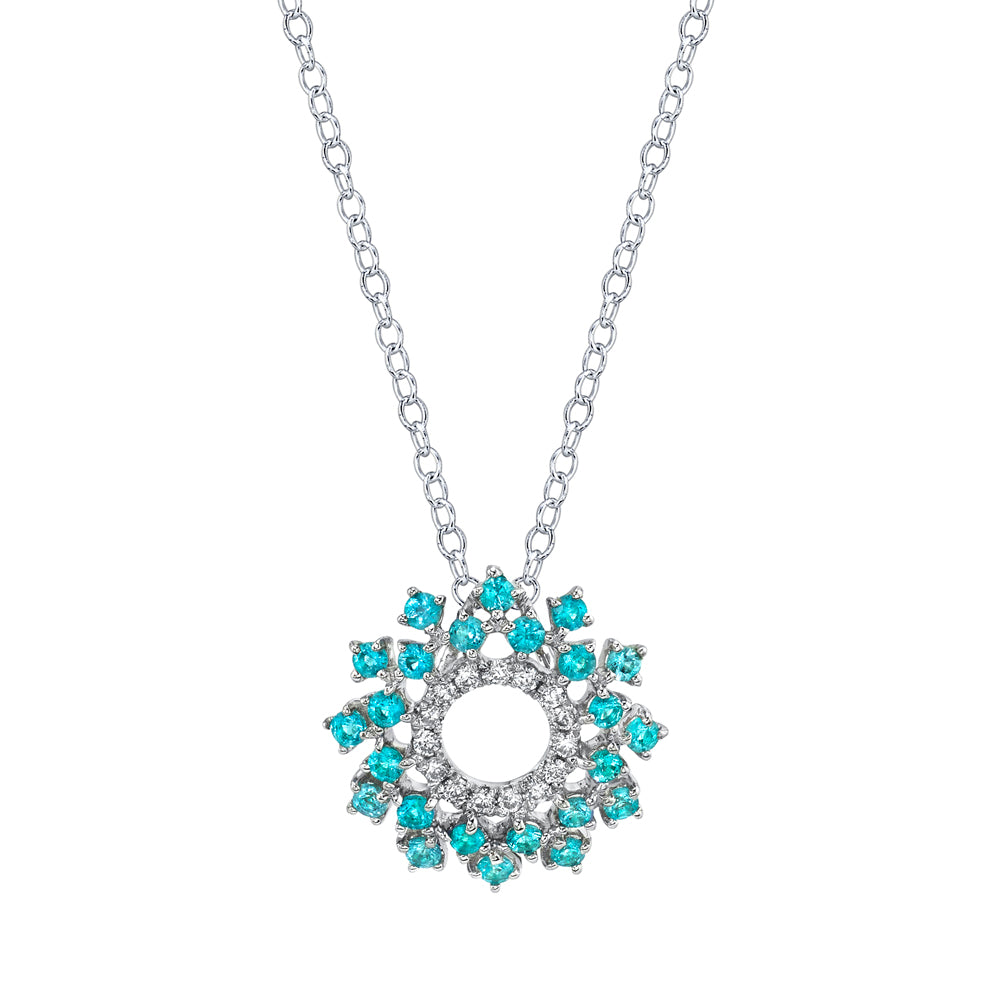 Rise and Shine - 14K White Gold Natural Paraiba Tourmaline Pendant