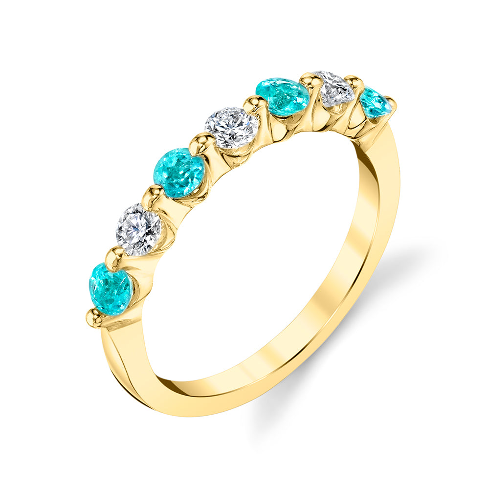 Simple Pleasures - 18K Yellow Gold Natural Paraiba Tourmaline Ring