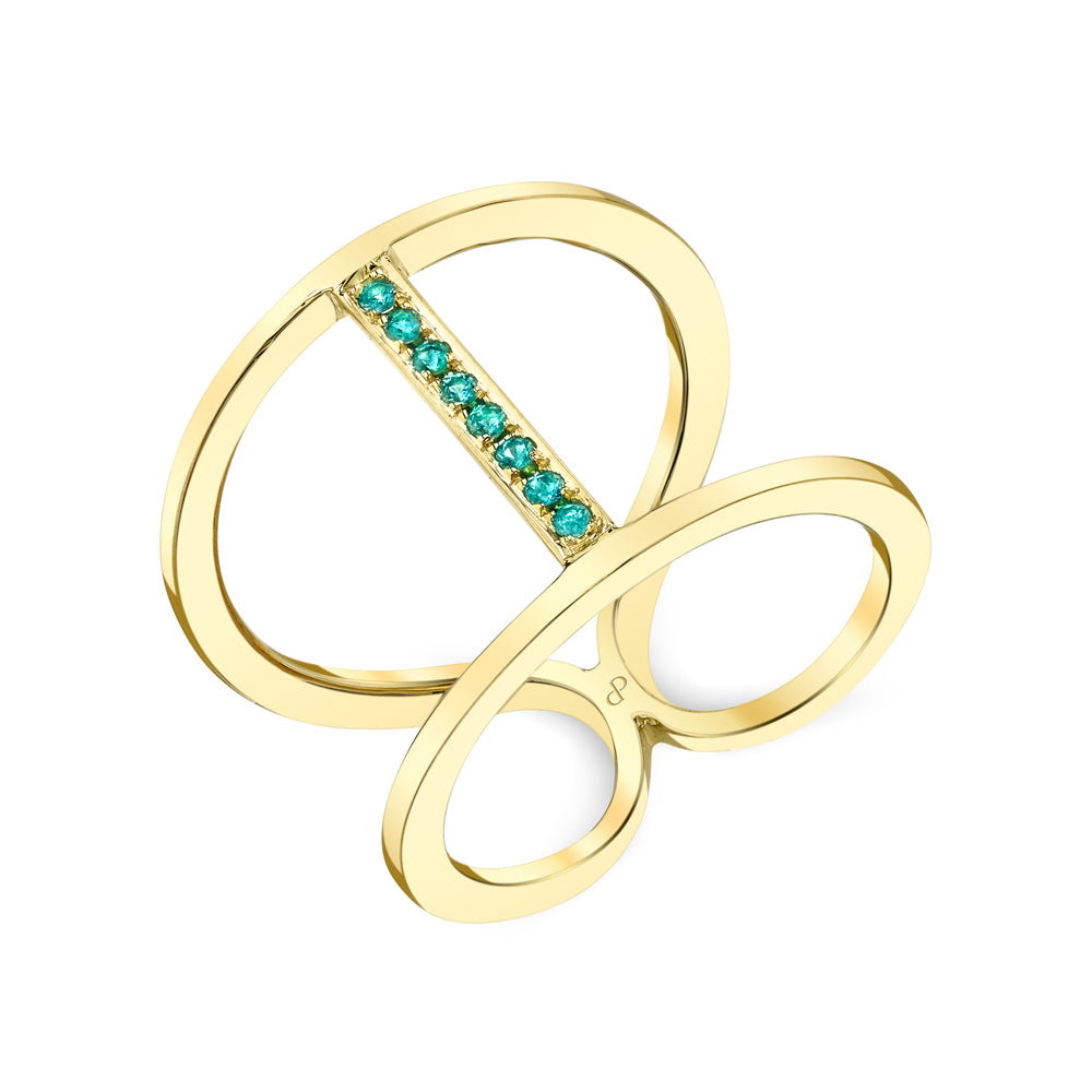 Line of Destiny - 18K Yellow Gold Natural Paraiba Tourmaline Ring