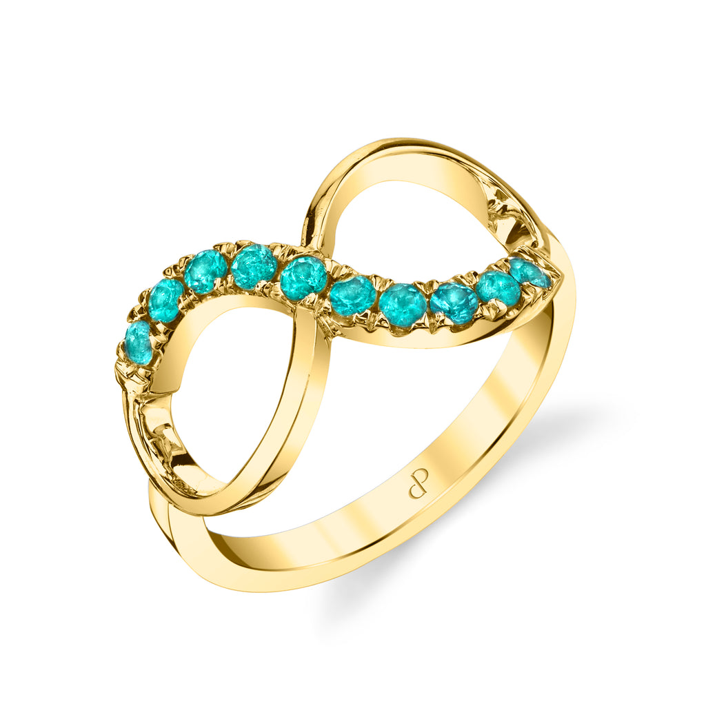 Infinity and Beyond - 18K Yellow Gold Natural Paraiba Tourmaline Ring