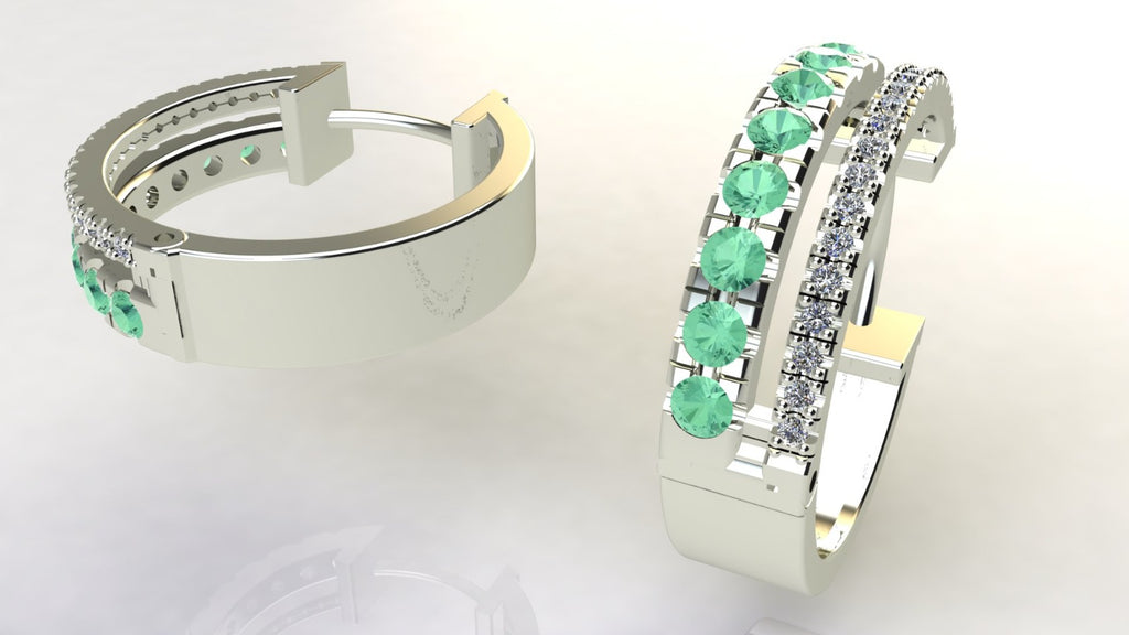 Jill Custom Earrings - Natural Paraiba Tourmaline Earring 14K White Gold