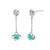 Glacier Eye - Platinum Natural Paraiba Tourmaline Earring