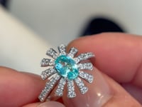 Full Bloom - 18K White Gold Natural Paraiba Tourmaline Ring