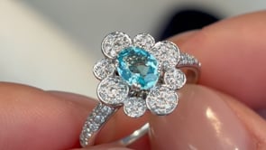 Precious Joy - 18K White Gold Natural Paraiba Tourmaline Ring