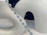 Celestial Bloom – 18K White Gold Natural Brazilian Paraiba Tourmaline Diamond Bracelet