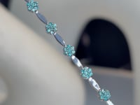 Blue Blossom – 18K White Gold Natural Brazilian Paraiba Tourmaline Bracelet