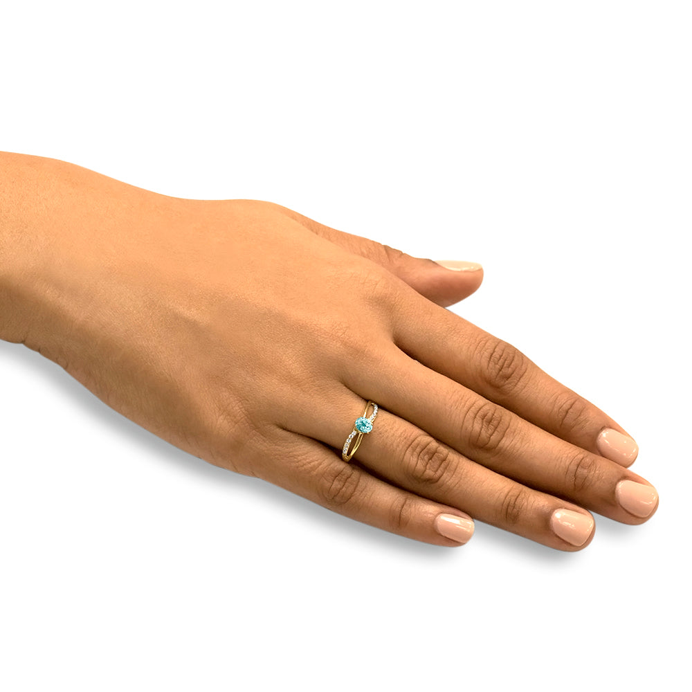 Angelica - 18K Yellow Gold Natural Paraiba Tourmaline Ring