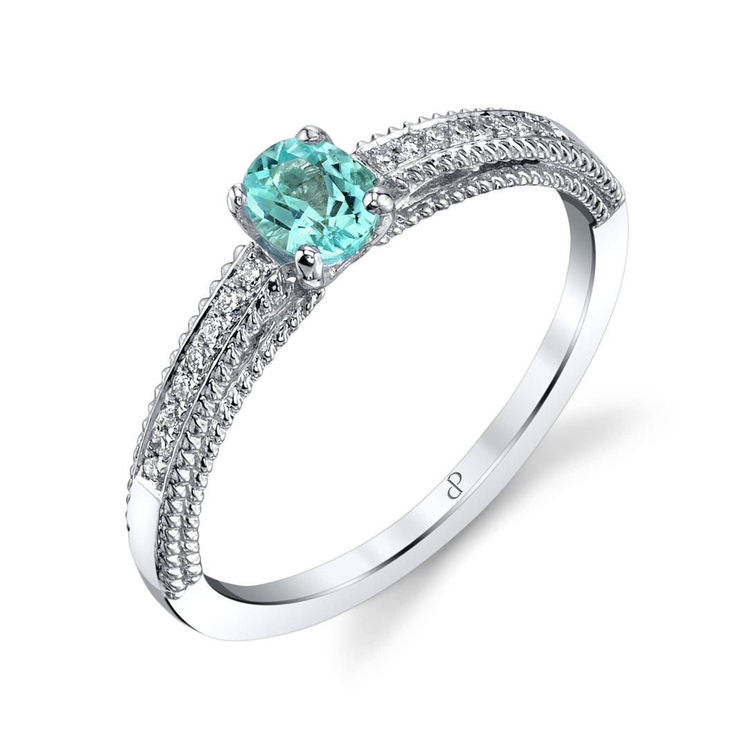 Saorsa - 18K White Gold Natural Paraiba Tourmaline Ring