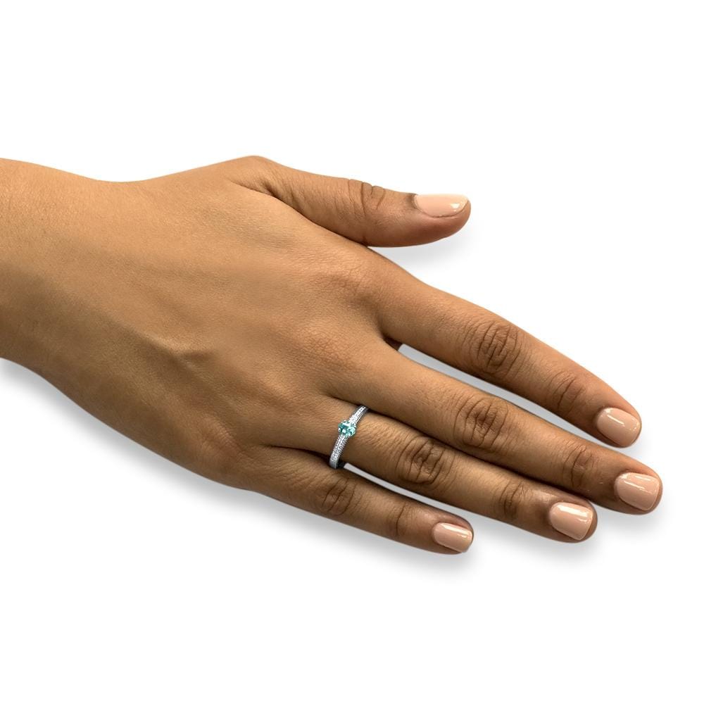 Saorsa - 18K White Gold Natural Paraiba Tourmaline Ring