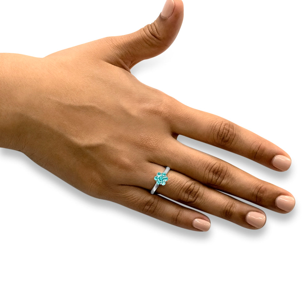 Adorned - 18K White Gold Natural Paraiba Tourmaline Ring