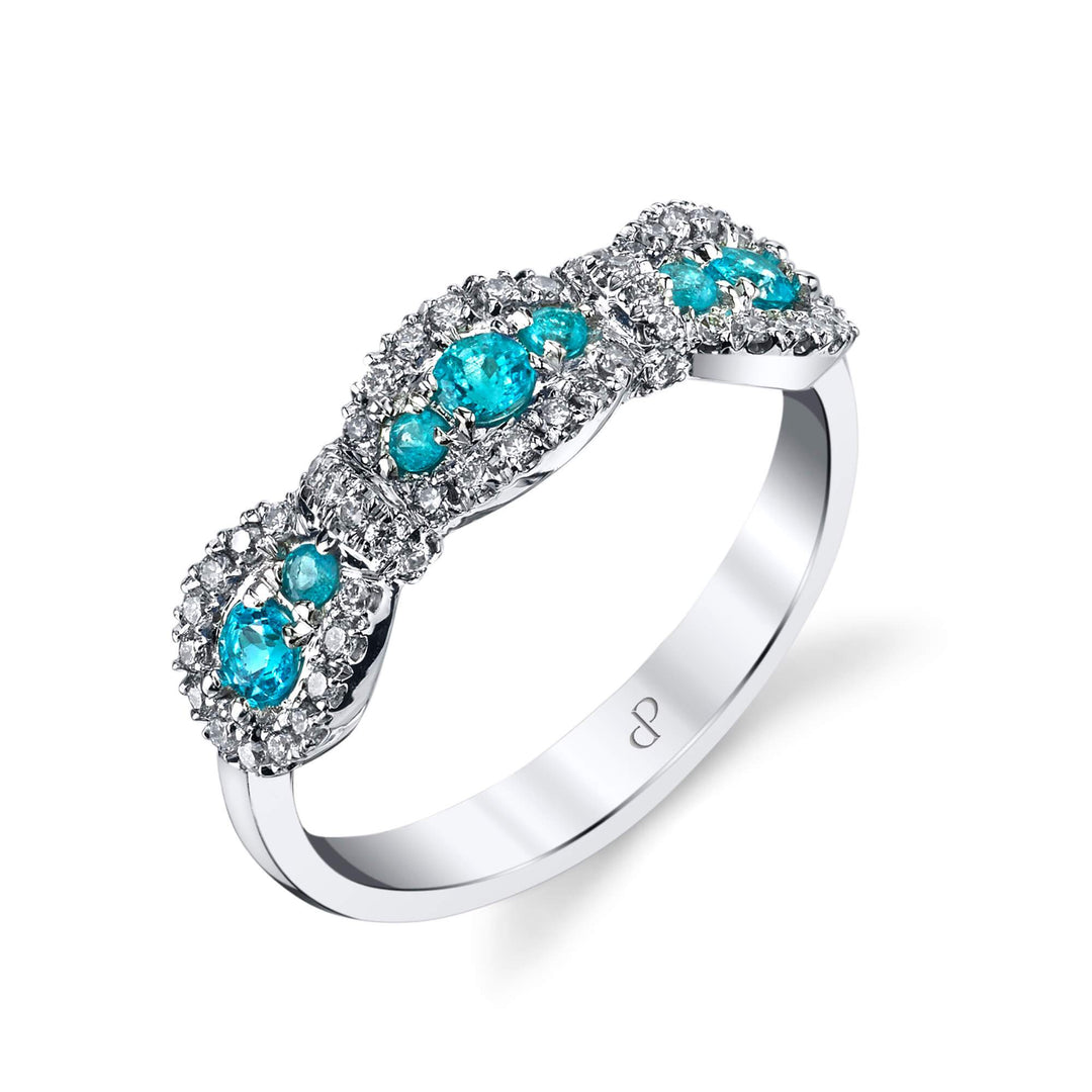 Blue Rose - 18K White Gold Natural Paraiba Tourmaline Ring