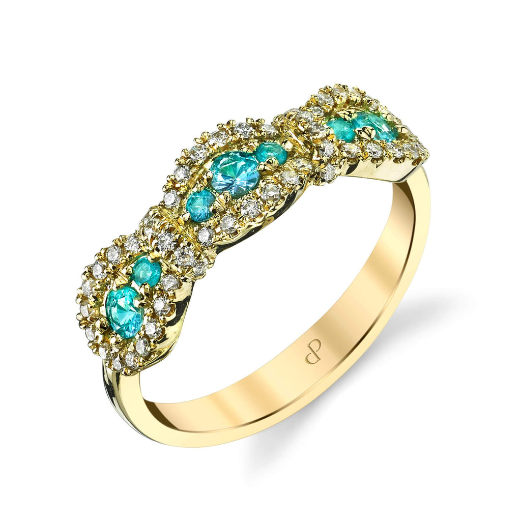 Blue Rose - 18K Yellow Gold Natural Paraiba Tourmaline Ring