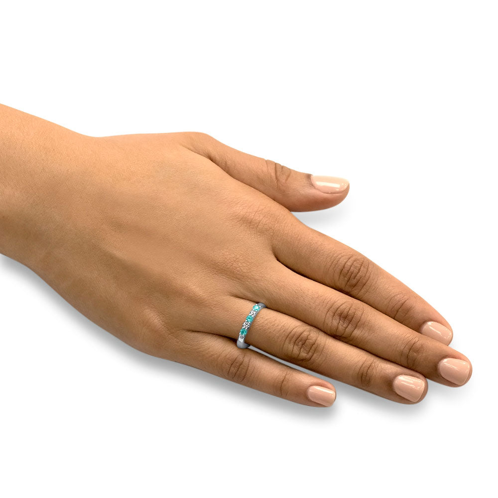 Bon Voyage - 18K White Gold Natural Paraiba Tourmaline Ring