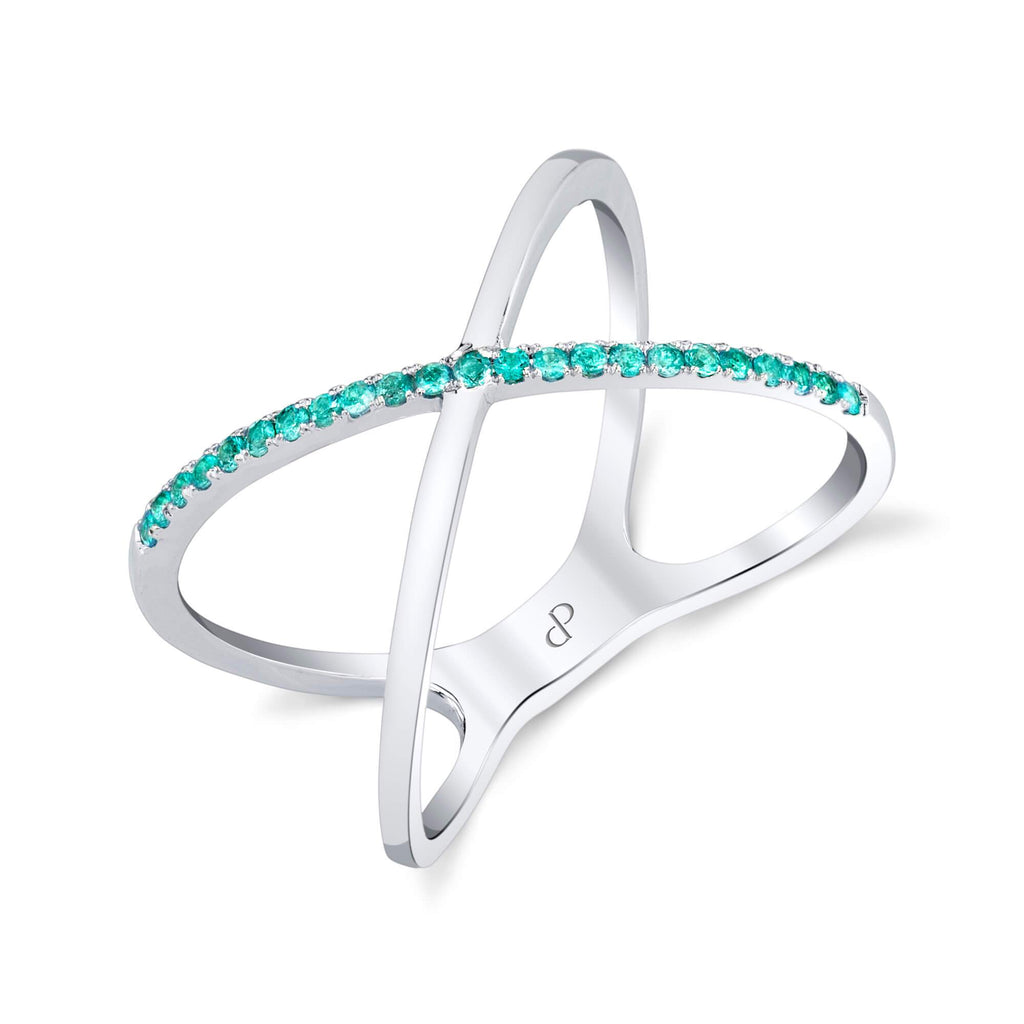 Entwined Affection - 18K White Gold Natural Paraiba Tourmaline Ring