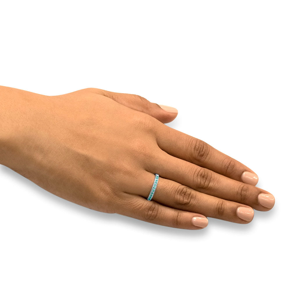 Enchanted Memory - 18K White Gold Natural Paraiba Tourmaline Ring