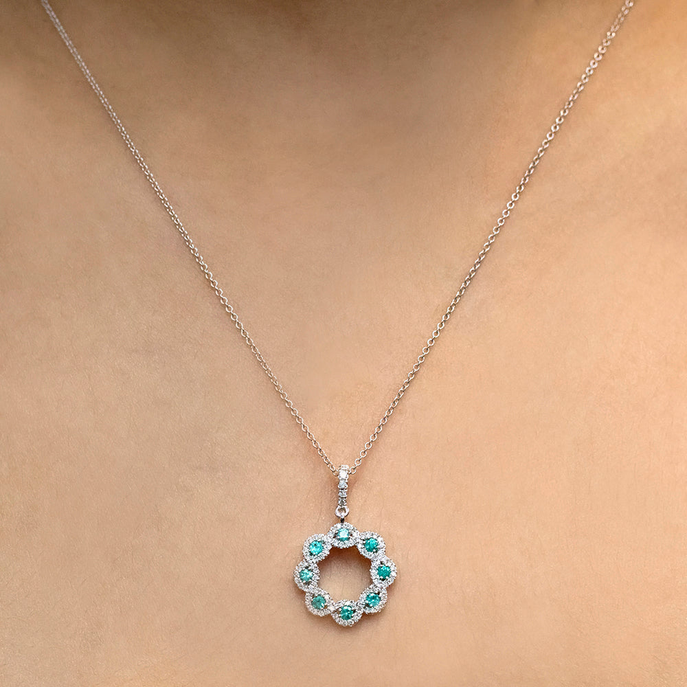 Sunshine - 18K White Gold Natural Paraiba Tourmaline Pendant