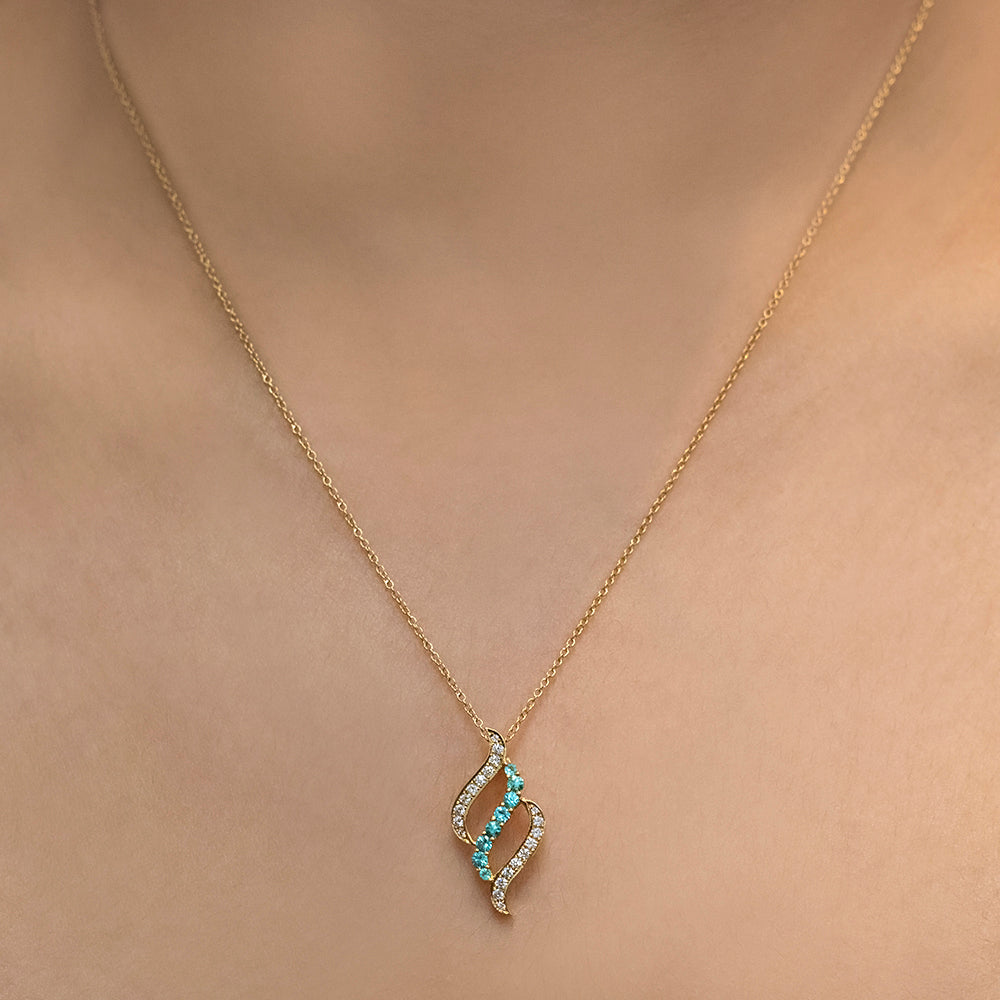 Ocean Breeze - 18K Yellow Gold Natural Paraiba Tourmaline Pendant