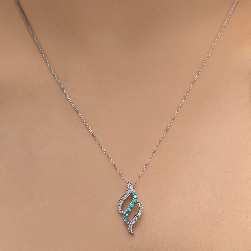 Ocean Breeze - 18K White Gold Natural Paraiba Tourmaline Pendant