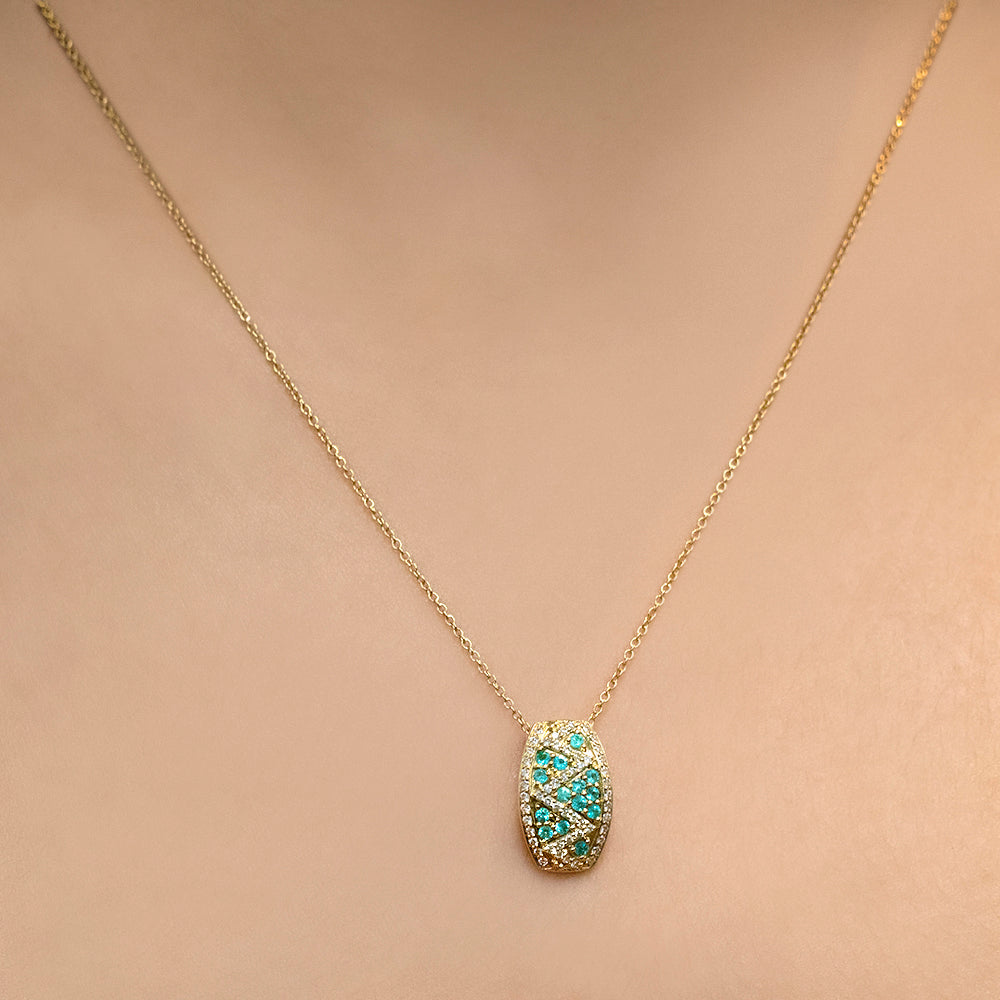Purity - 18K Yellow Gold Natural Paraiba Tourmaline Pendant
