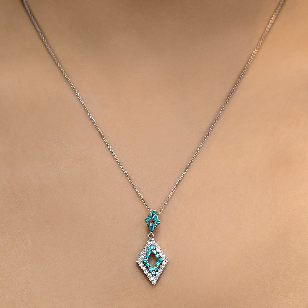 Lyra - 18K White Gold Natural Paraiba Tourmaline Pendant