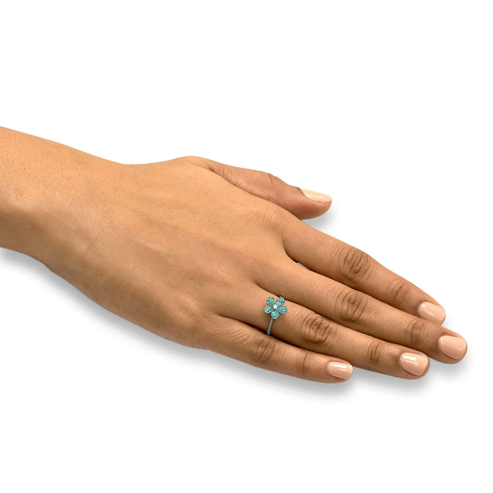 Jasmine Sky - Platinum Natural Paraiba Tourmaline Ring