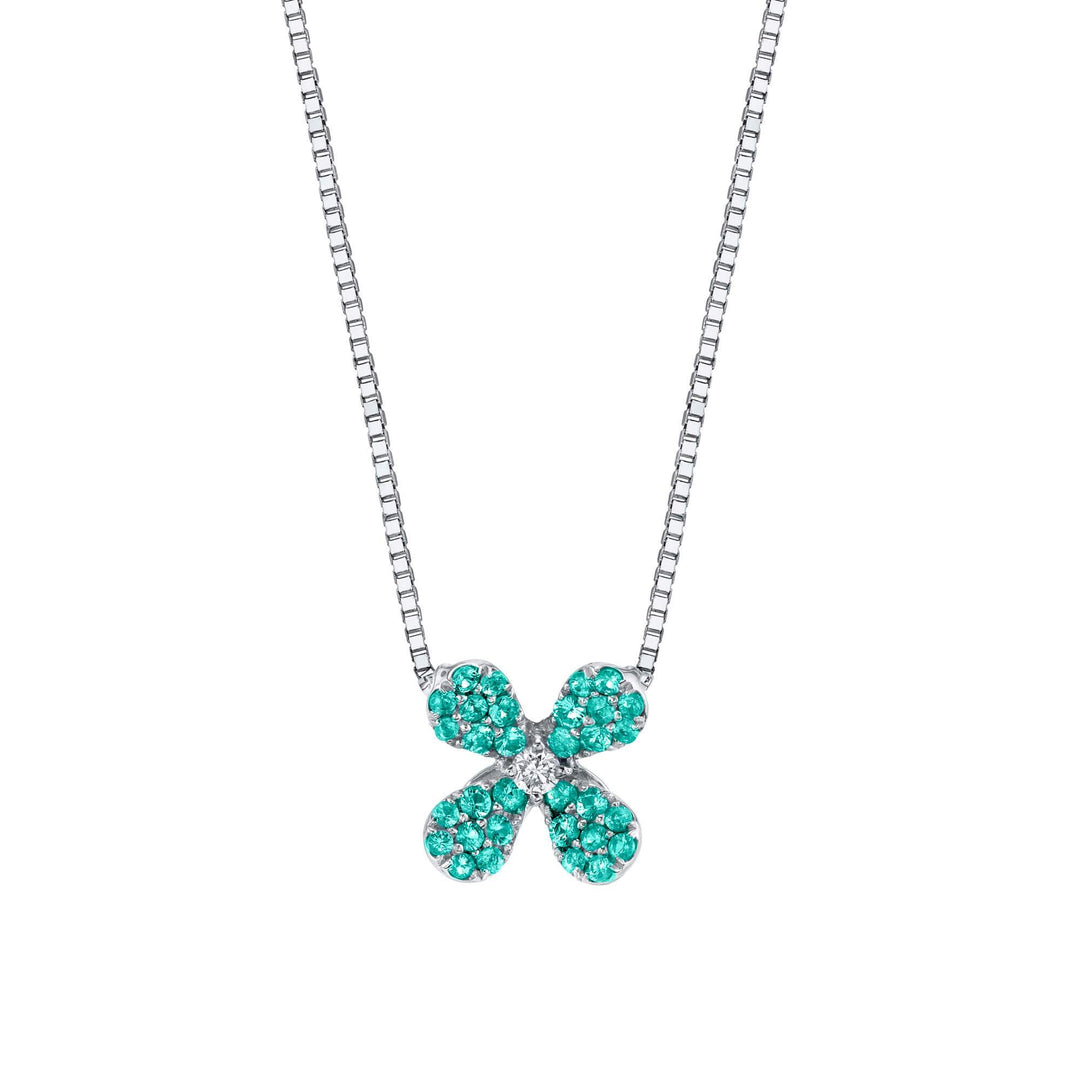 Floral Symphony - Platinum Natural Paraiba Tourmaline Pendant