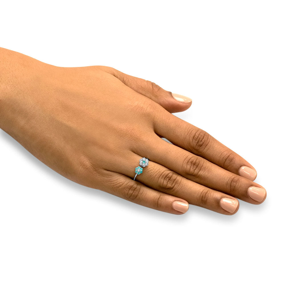 New Bloom - Platinum Natural Paraiba Tourmaline Ring