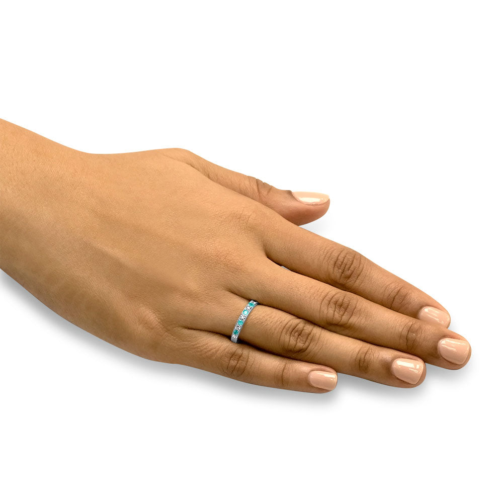 Luminous Sky - Platinum Natural Paraiba Tourmaline Ring